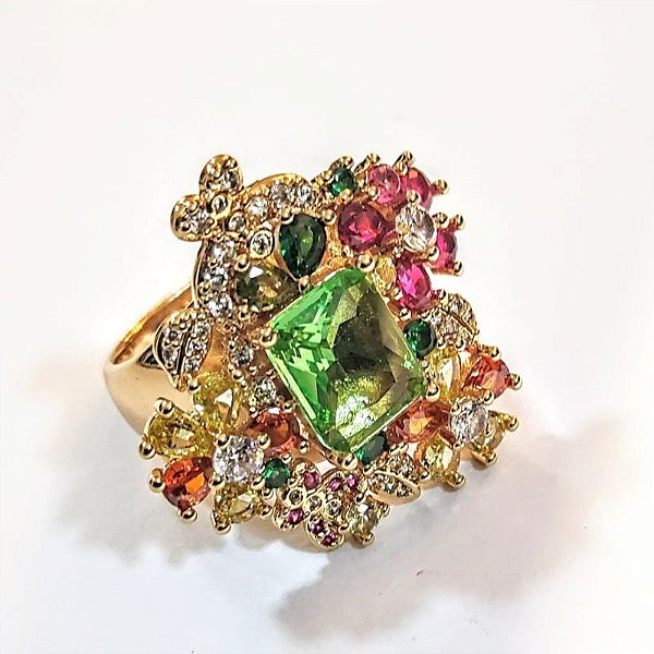 ANEL DELIRIUS CRAVEJADO DE ZIRCONIAS MULTI COLOR R