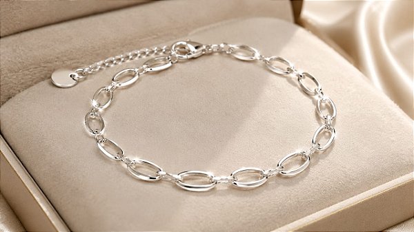 PULSEIRA ELO FOLHA 18 + 5CM EXTENSOR