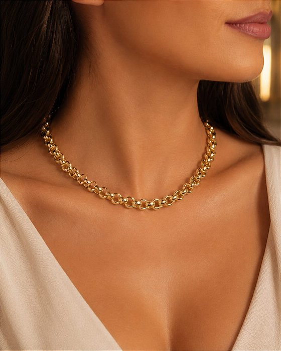 COLAR LUXO ELO PORTUGUES 45CM E EXTENSOR 33,7GR