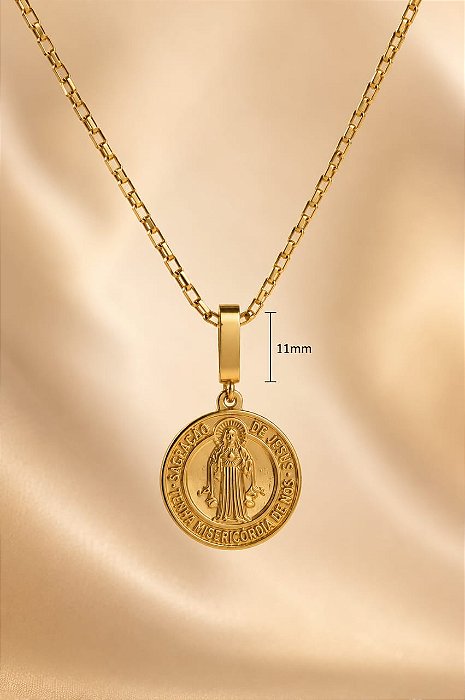 CONJ 2PÇ GARG CARTIER 60CM AÇO DOURADO E PING MEDA