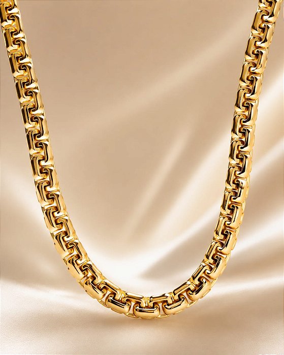 COLAR LUXO ELO TIJOLINHO 45CM SEM PING 8,9GR