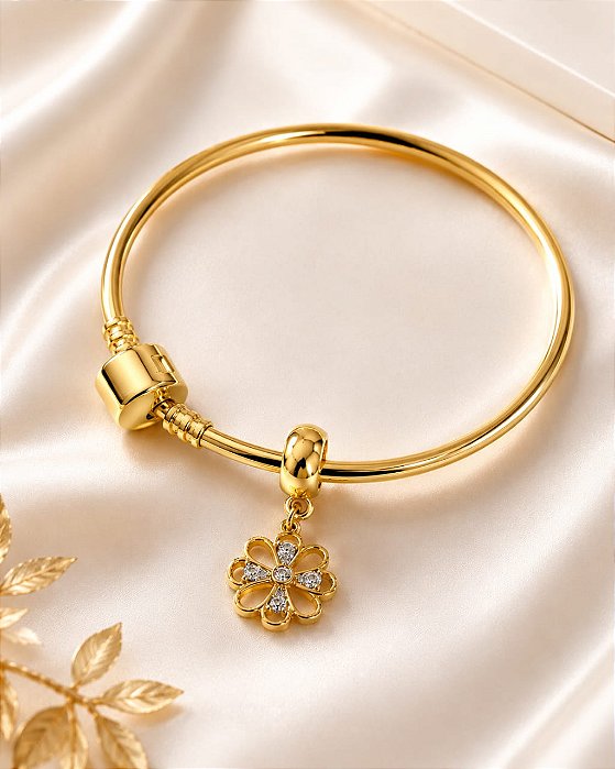 BRACELETE ARO CANA FECHADA E FECHO DE BERLOQU. BRA
