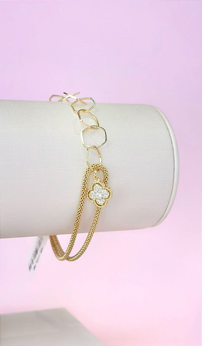 PULSEIRA MISTA COM CORDÃO PERUANO DUPLO E ELOS SEX