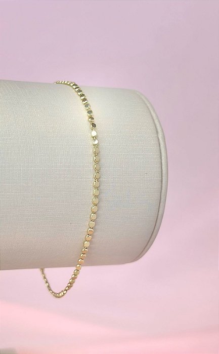 PULSEIRA ELOS PONTILHADOS CHATOS E PINGENTE ELOS L