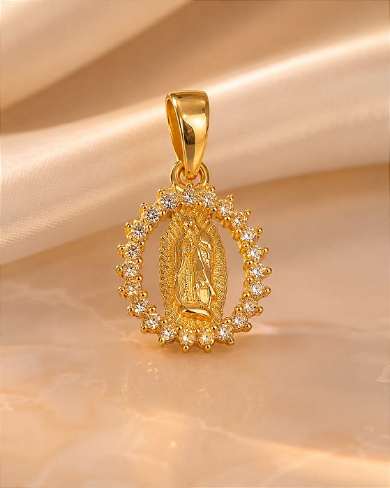 PINGENTE NOSSA SENHORA DE FATIMA CRAVEJ ZIRC NO EN