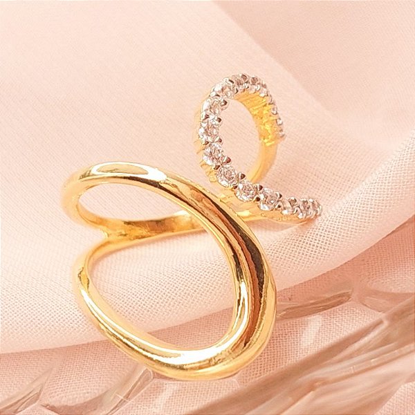 ANEL DUO GOTAS EM ZIRCONIAS 3mm