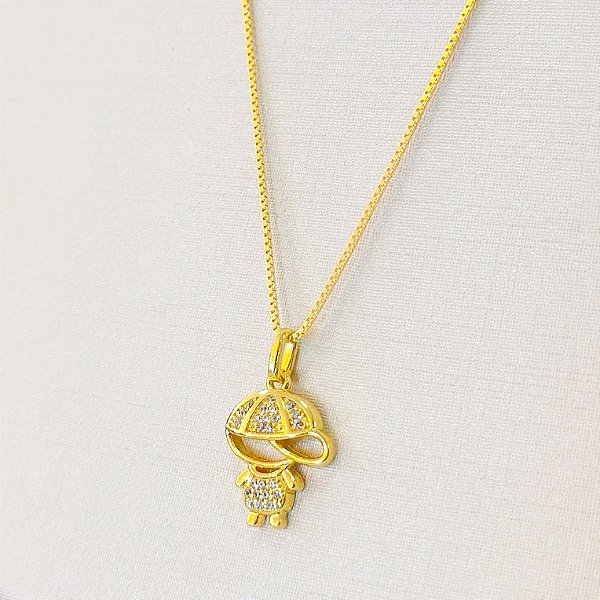 Conjunto - CONJ 2 PÇ GARG VENEZ 45 + PINGENTE MENINO COM BONÉ CRAV ZIRC