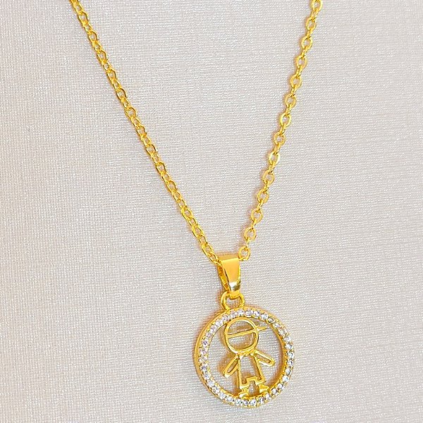 Conjunto - CONJ 2PÇ GARG CADEADO 45 + PING MENINO CURCULO CRAVEJADO