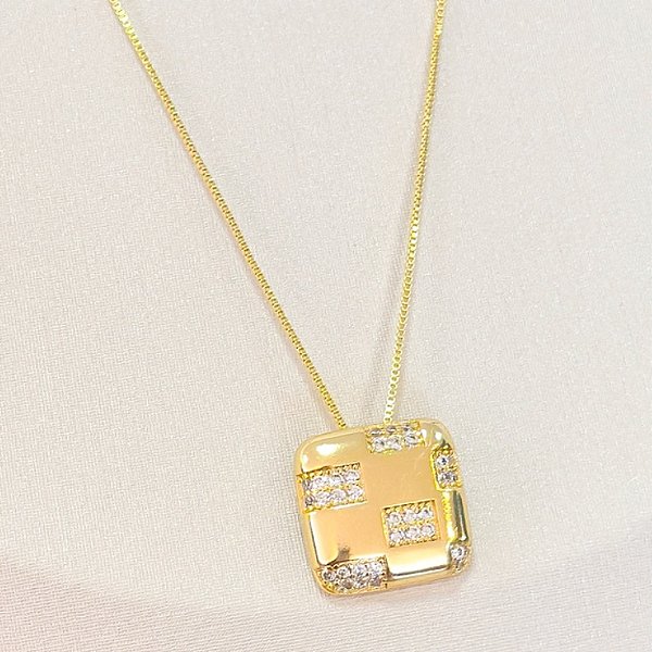 Conjunto - CONJ 2PÇ GARG VENEZ 45+5CM E PING QUADRADO LUXO CRAV ZIRC