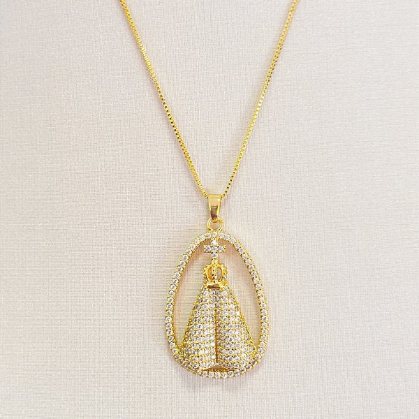 Conjunto - CONJ 2PÇ GARG VENEZ 60CM + PING N SRA APARECIDA CRAVEJ ZIRC