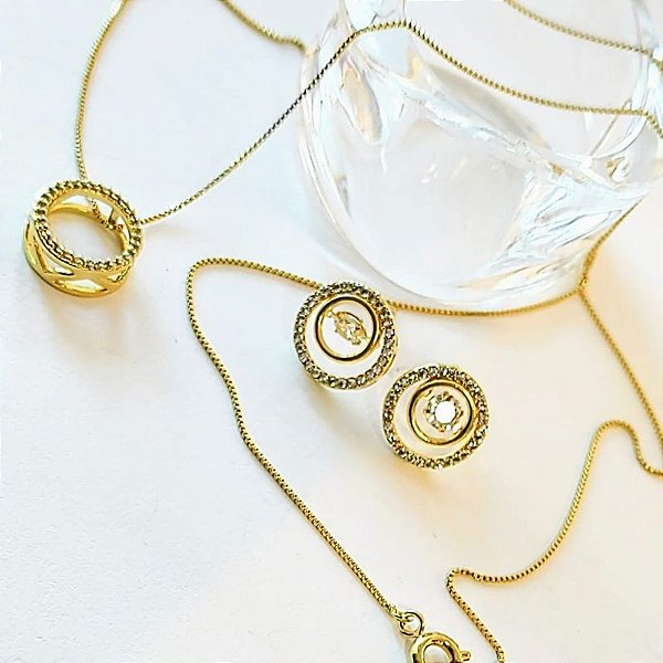 Conjunto - CONJ 4PÇ GARG 45CM + PING + BR ZIRC MÓVEL