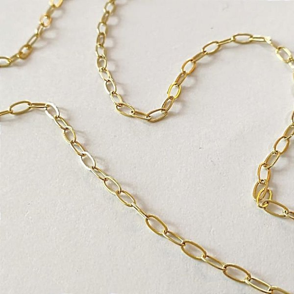 Corrente - CORRENTE 50CM GROUMET ELO ABERTO FECHO LAGOSTA 18K