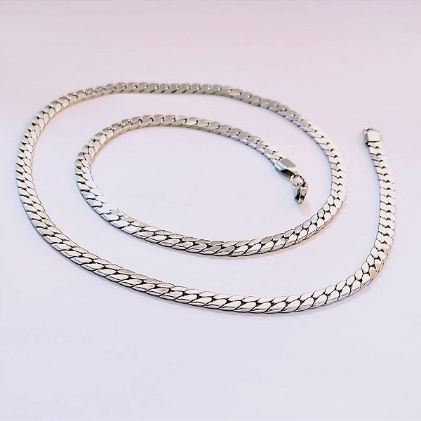CORRENTE MASCULINA ELO GROUMET 60CM  E 5mm DE LARG
