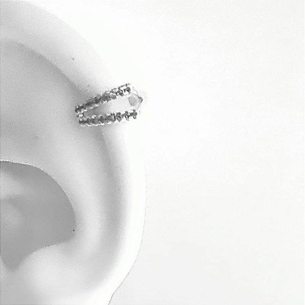 FAKE PIERCING EM ZIRCONIA PRATA