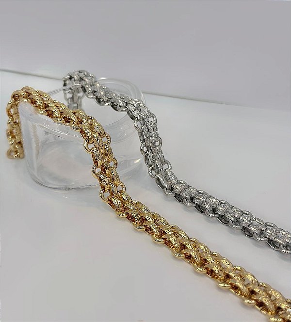 PULSEIRA BRACELETE ELOS DIAMANTADOS