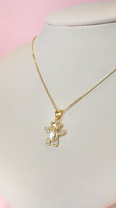 CONJ CORDÃO VENEZ + PING URSINHO C/ZIRCONIA CENTRA