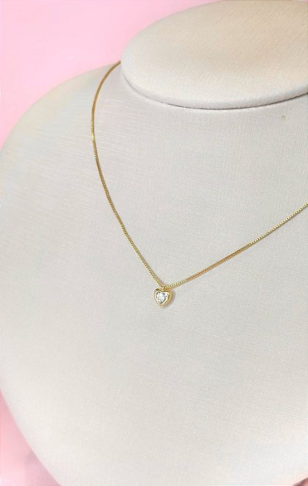 CONJ CORDÃO VENEZ + PING ZIRCONIA CORAÇÃO