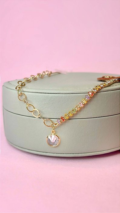 PULSEIRA ELOS CIRCULOS + RIVIERA COLORIDA C BERLOQ