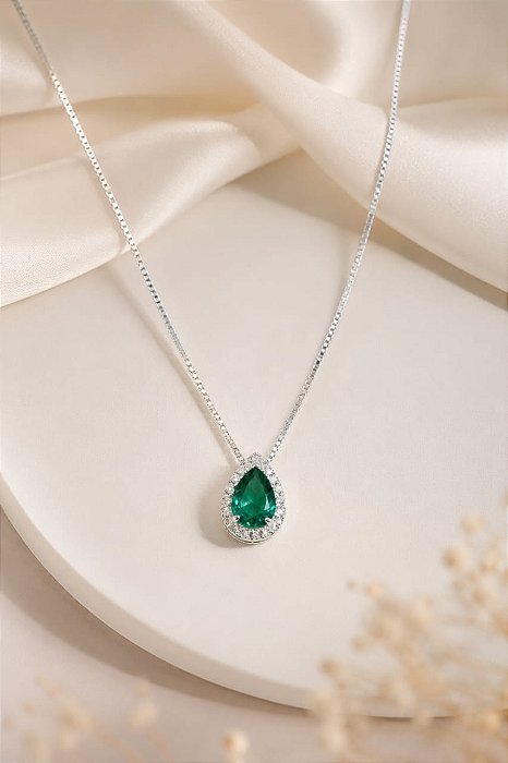 CONJ 02 PÇ GARG VENEZ C PING GOTA VERDE CRAV ZIRC