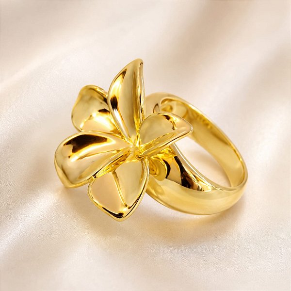 ANEL FLOR DE LOTUS 5 PETALAS ARO LARGO ORGANICO