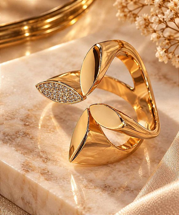 ANEL LUXO ABERTO DPL FOLHAS COM ZIRC N20