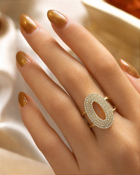 ANEL OVAL LUXO CRAV ZIRC