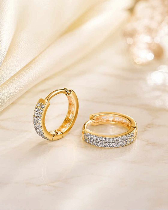 ARGOLA 2 FAIXA CRAV ZIRCONIA E RODIO