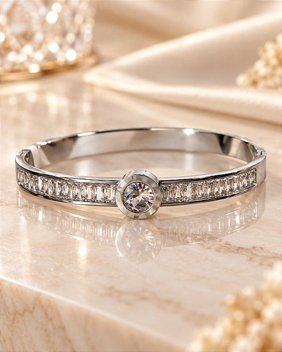 Pulseira - BRACELETE COM ZIRCONIA E CRISTAIS NAVETE