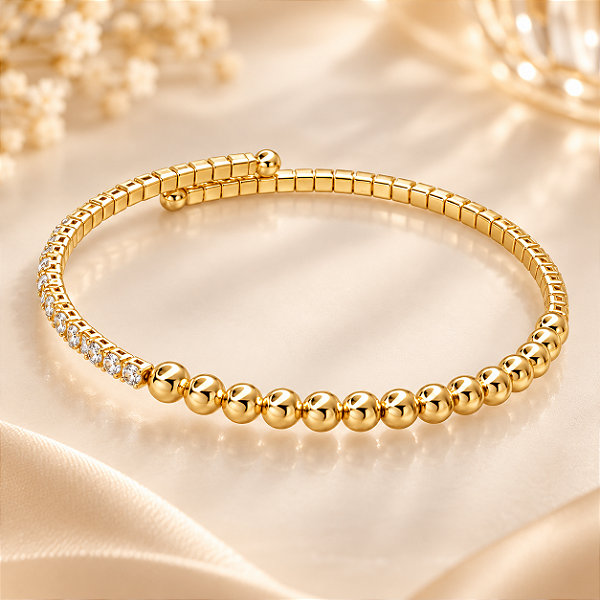 BRACELETE ESFERAS C ZIRCONIAS CRAVEJ