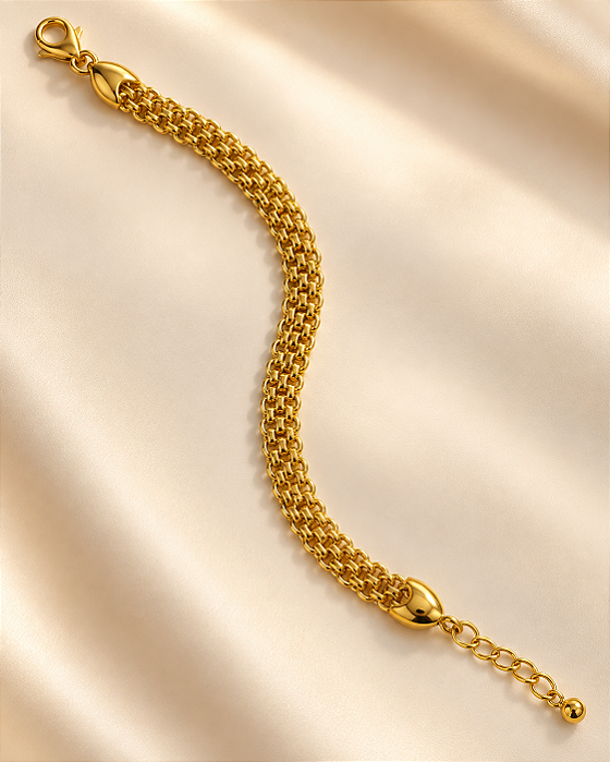 BRACELETE MALHA LUXO FECHO LAGOSTA