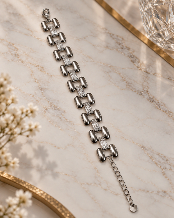 BRACELETE MALHA COM TEXTURA