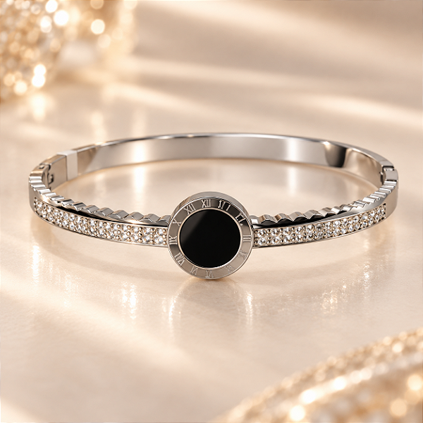 BRACELETE RESINA E CRISTAL LARG