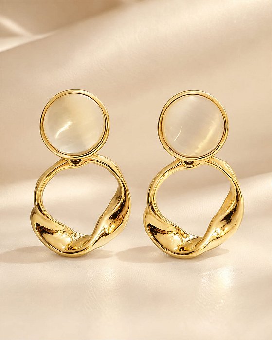 BRINCO LUXO GOTA ZIRCÔNIA E BORDES CRAV EM ZIRC