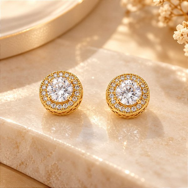BRINCO LUXO PONTO DE LUZ E BORDES EM ZIRCONIA