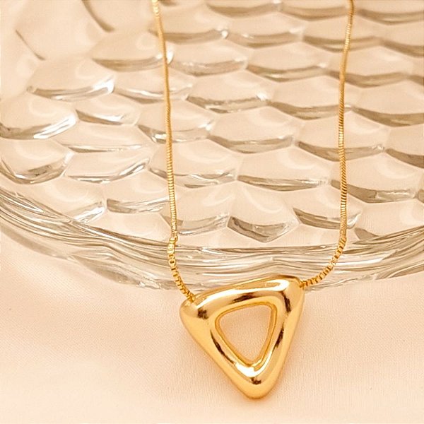 Conjunto - COLAR VENEZ C PING TRIANGULO MINIMALISTA 40+ 5 CM