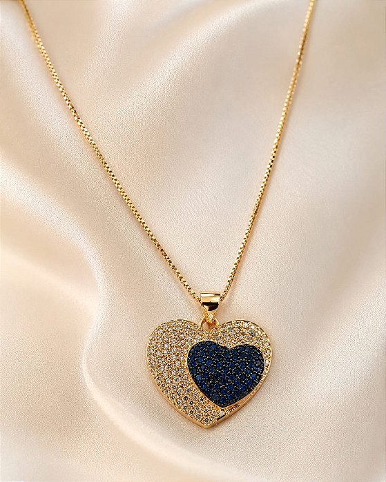 Conjunto - CONJ 2PÇ CORDÃO + PING CORAÇÃO CRAV ZIRC 2 CORES