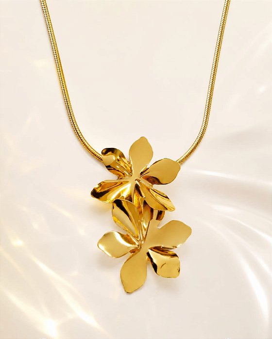 Conjunto - CORDÃO PANDORA 50CM + PINGENTE FLORES