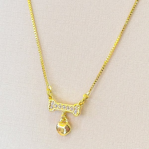 GARG VENEZ COM PINGENTE FIXO OSSINHO CRAV ZIRC E C