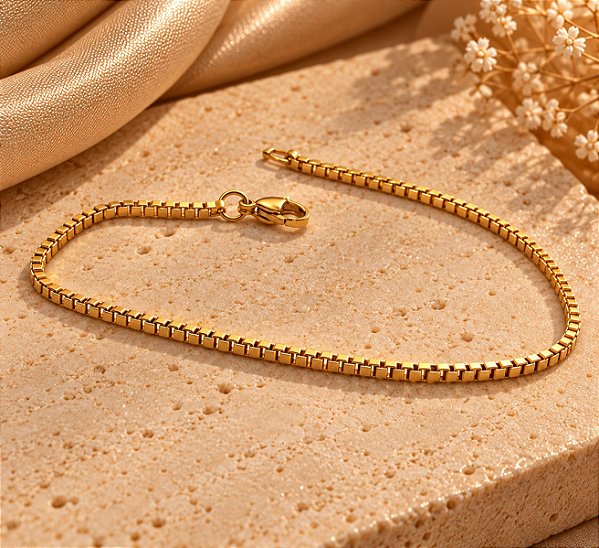 PULSEIA VENEZIANÃO 21CM FECHO LAGOSTA 18K