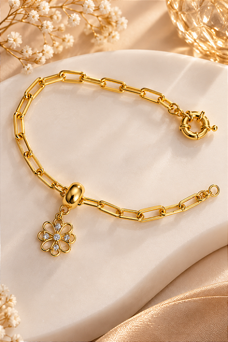 PULSEIRA CARTIER TIJOLINHO 17CM FECHO BOIA LUXO E