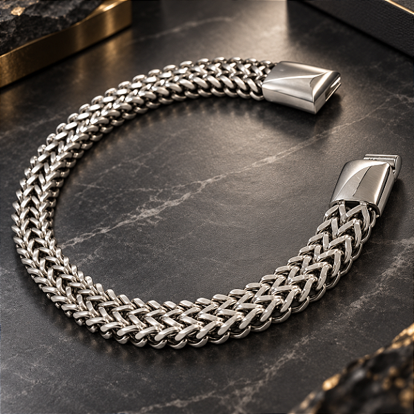PULSEIRA MASCULINA GRUMET TRANÇ 20CM