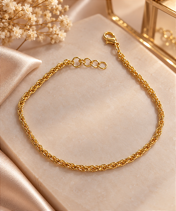 PULSEIRA MASCULINA/FEMININA 21CM PESO 3,3GR 18K