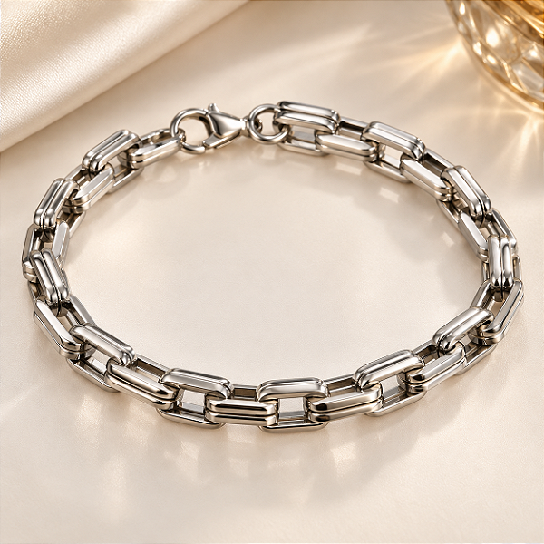 PULSEIRA BRACELETE ELO CARTIER DUPLO