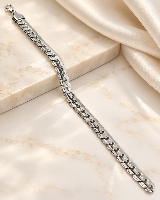 PULSEIRA BRACELETE GRUMET DIAMANTADO NA LATERAL