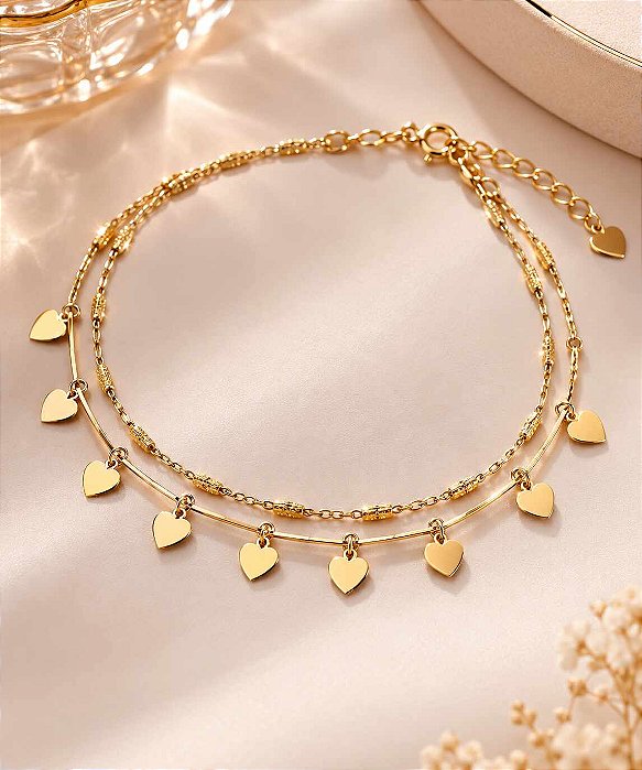 PULSEIRA SEQUENCIA CHAPINHA CORAÇÃO C/TUBINHO DIAM