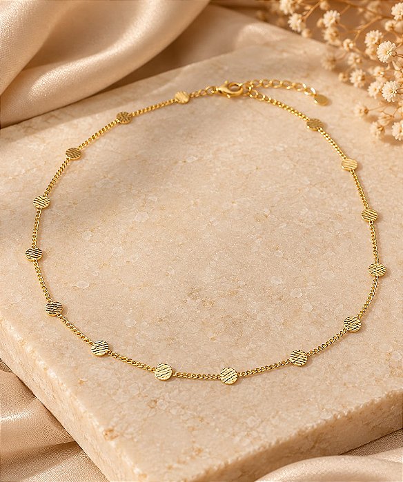 CHOCKER SEQUENCIA CHAPINHA REDONDA DIAMANTADA