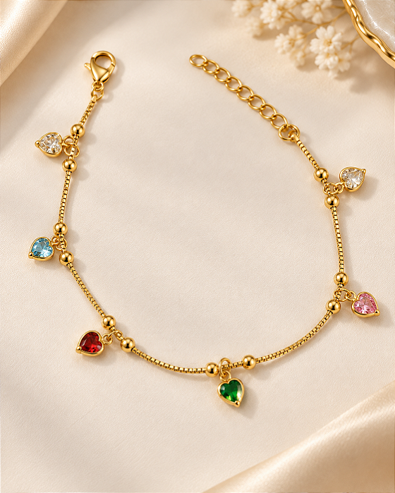 PULSEIRA MISTA MELINDROSA E ZIRCONIAS COLORIDAS CO