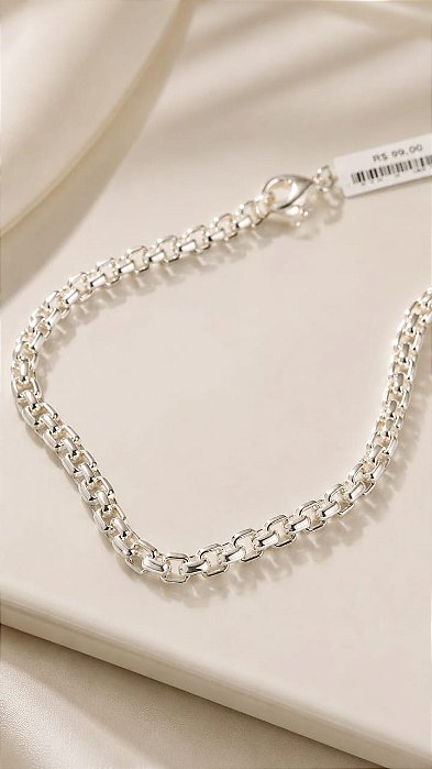 PULSEIRA TIJOLINHO  EM PRATA