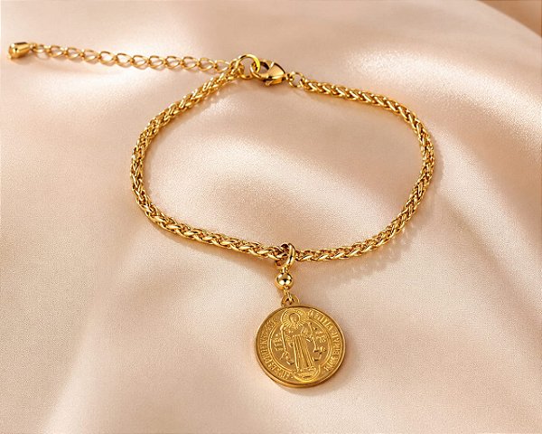 PULSEIRA CORDÃO PERUANO C/BERLOQUE SÃO BENTO