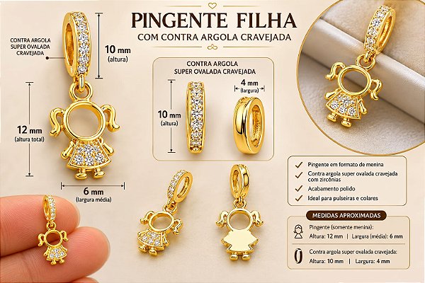 PING MENINA C ZIRC CENTRAL NO VESTIDO E C.ARGOLA C
